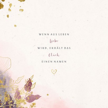 Geburtskarte botanisch Aquarelloptik rosé 2