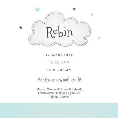 Geburtskarte Elefanten kleiner Bruder in Wagen 3