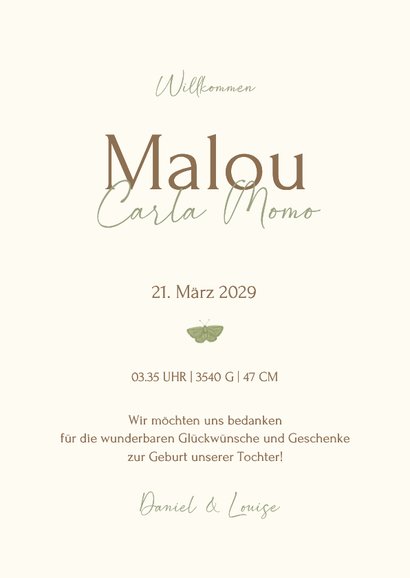 Geburtskarte Foto und Waldtiere  3