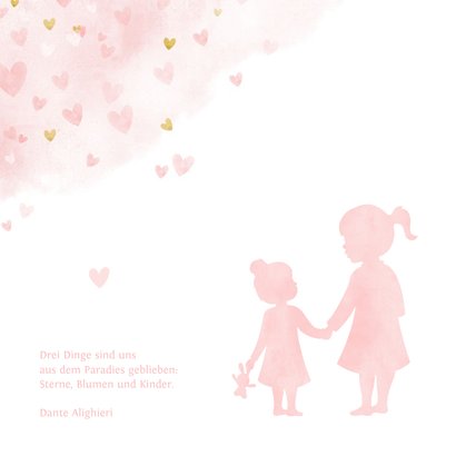 Geburtskarte Große Schwester kleine Schwester Herzen 2