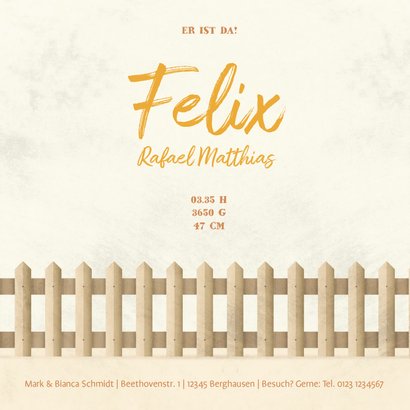 Geburtskarte Junge in Traktor 3