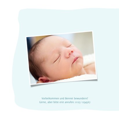Geburtskarte mit Bär und Seifenblasen Foto innen 2
