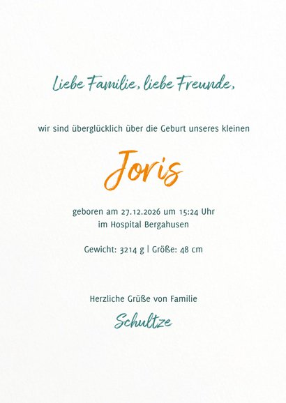 Geburtskarte mit Foto und Sprechblasen 3