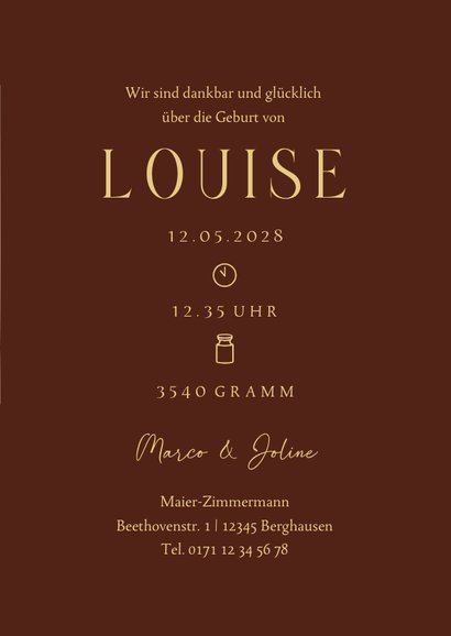 Geburtskarte mit Wellenstruktur und Foto 3