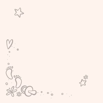 Geburtskarte mit Zeichnung und Foto - Farbe anpassbar Rückseite