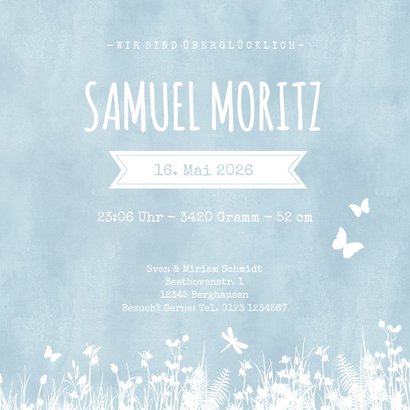 Geburtskarte Scherenschnitt Junge auf Schaukel 3