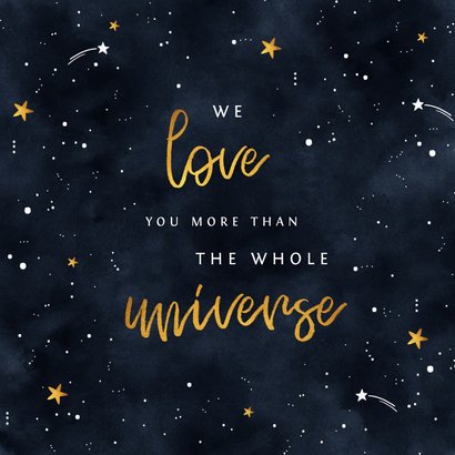 Geburtskarte Sternenhimmel mit Foto 2