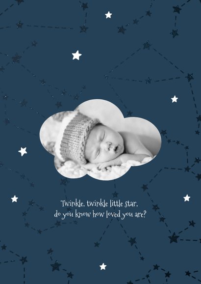 Geburtskarte Sternzeichen Zwilling Foto innen 2