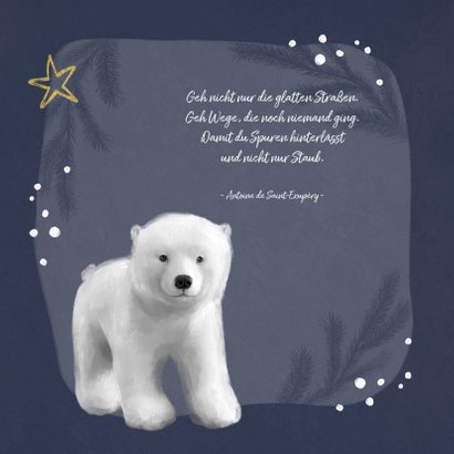 Geburtskarte winterlich kleiner Eisbär 2