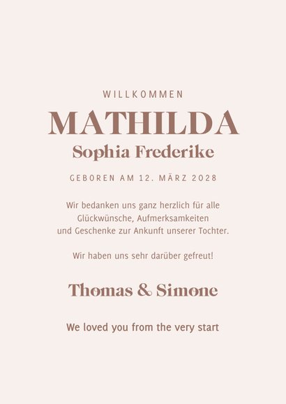 Geburtskarte zur Adoption beige Sternblumen & Fotos 3