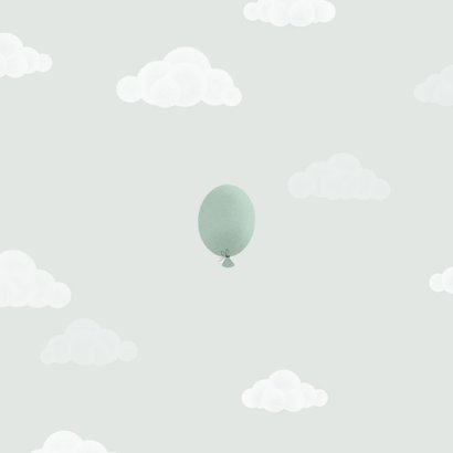 Geburtskarte Zwilling Elefanten, Luftballons & Wolken Rückseite