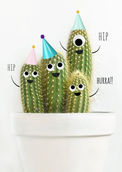 Geburtstags-Glückwunschkarte mit lustiger Kaktusparty 2