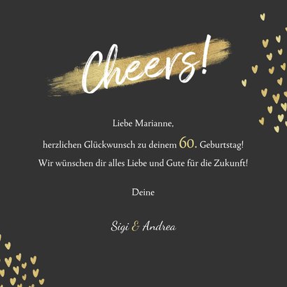 Geburtstags-Glückwunschkarte Sektgläser Cheers 3