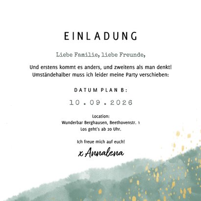 Geburtstagseinladung anderer Termin Plan B 3