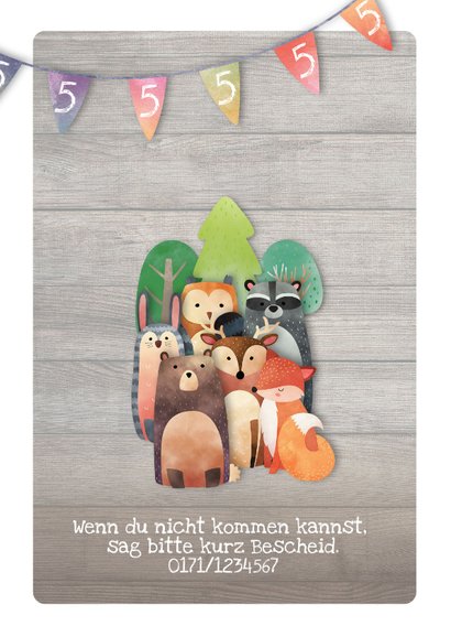 Geburtstagseinladung für Kinder Waldgeburtstag 2