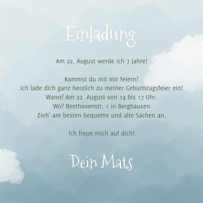 Geburtstagseinladung Kindergeburtstag Flugzeug & Foto 3