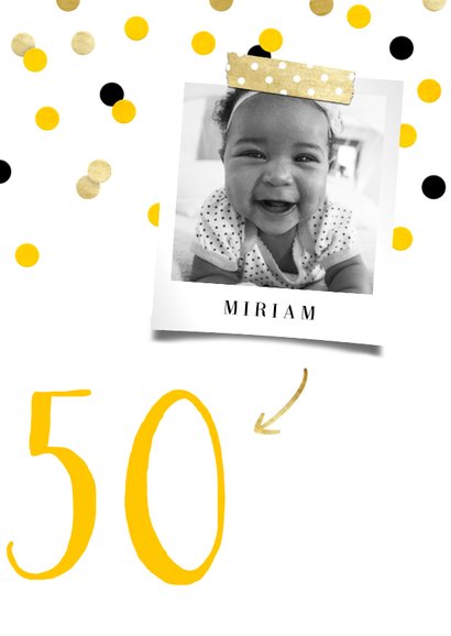 Geburtstagseinladung mit Foto und Konfetti 2