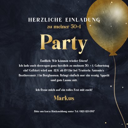 Geburtstagseinladung Nachholparty Luftballons 3