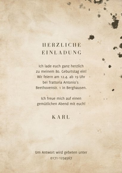 Geburtstagseinladung Vintage mit Fotos 3