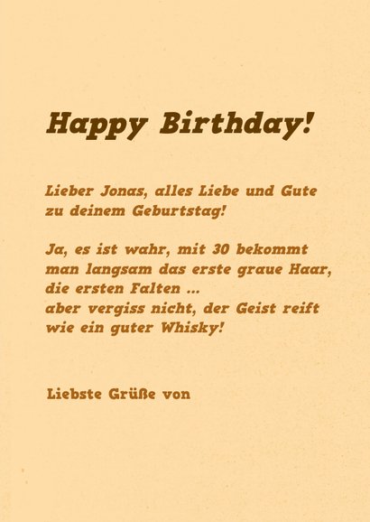 Geburtstagsgrüße Whiskyflasche Send a Smile