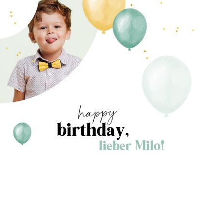Geburtstagskarte 3. Geburtstag mit Luftballons 2