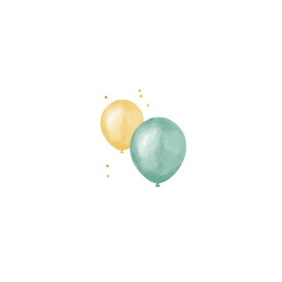Geburtstagskarte 3. Geburtstag mit Luftballons Rückseite