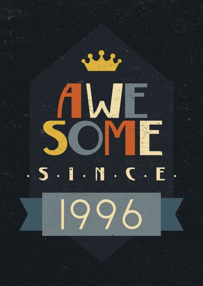 Geburtstagskarte 30 Jahre Vintage 'Awesome Since 1996' 2