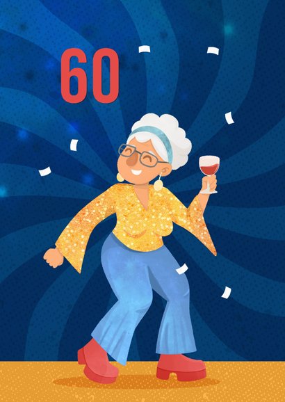 Geburtstagskarte 60 Jahre 'Forever Young' Disco 2