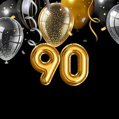 Geburtstagskarte 90 Jahre Folienballons 2