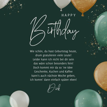Geburtstagskarte Ballons 'happy birthday' 3