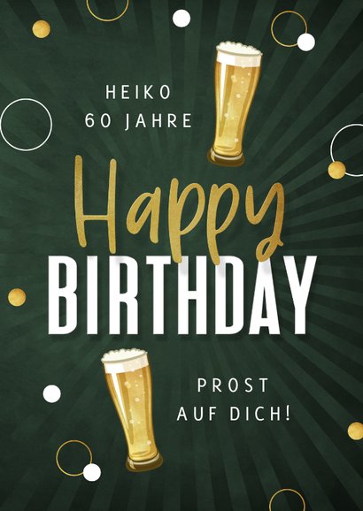 Hallmark Geburtstagskarte Mit Bier-Motiv – 18x18 Cm, Mit Grüner Folie, Inkl. Umschlag