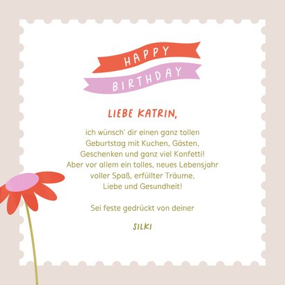 Geburtstagskarte Blumengruß 3