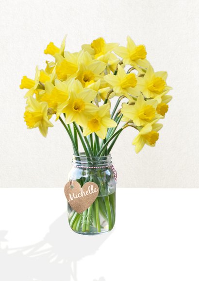 Geburtstagskarte Blumenvase mit Narzissen 2