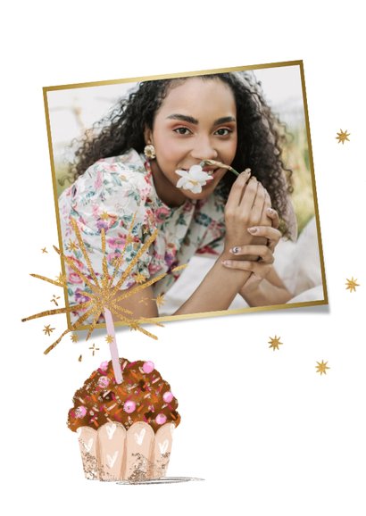 Geburtstagskarte Cupcake mit Wunderkerze 2