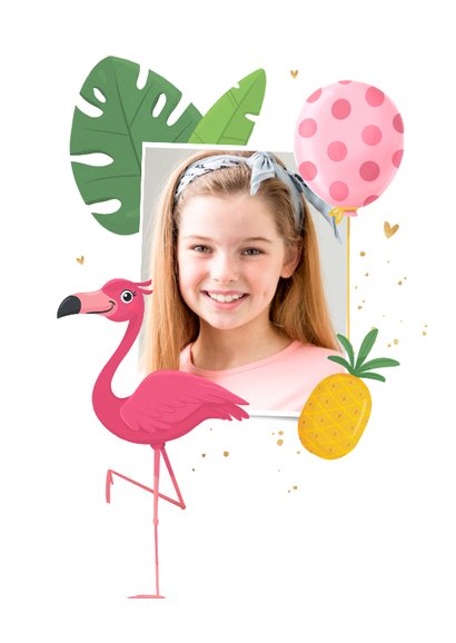 Geburtstagskarte Flamingos & Luftballons 2