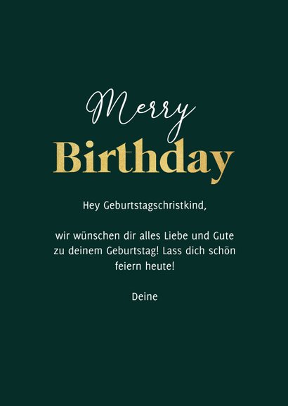 Geburtstagskarte Foto Weihnachtsmütze 'Merry Birthday' 3