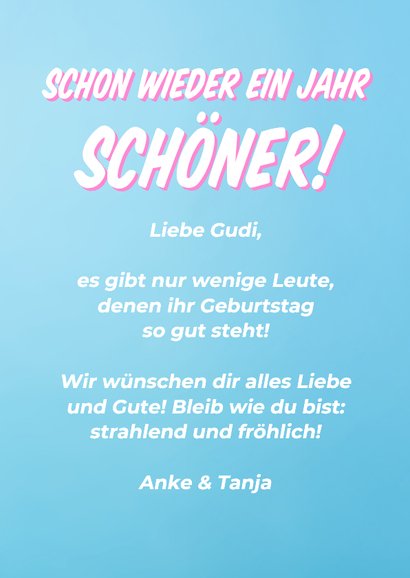 Geburtstagskarte Frau 'Schon wieder ein Jahr älter' 3