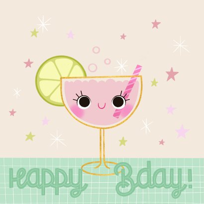 Geburtstagskarte fröhliches Cocktailglas 2