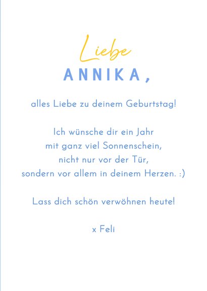 Geburtstagskarte gelbe strahlende Sonnenblume 3