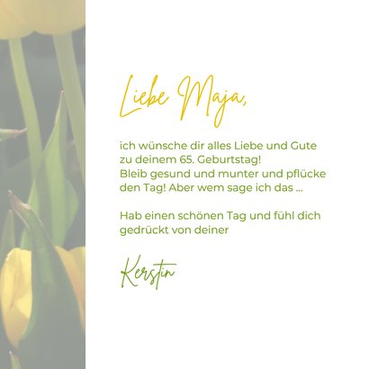 Geburtstagskarte Gelbe Tulpen 3