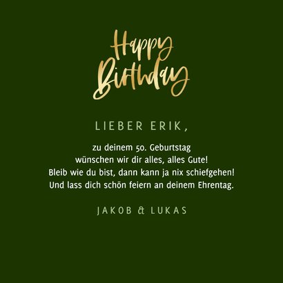 Geburtstagskarte Gitarre Noten 40 Jahre Grün 3