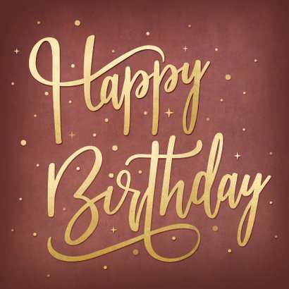 Geburtstagskarte Goldschrift 'Happy Birthday' 2