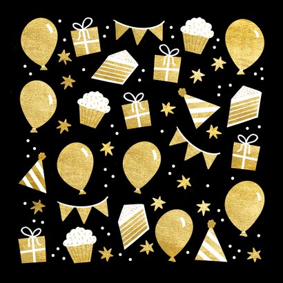 Geburtstagskarte 'Happy Birthday' Gold & Schwarz 2