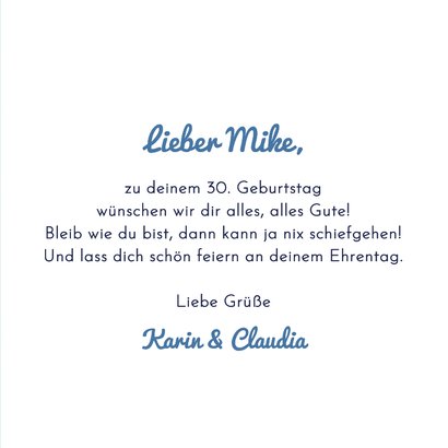 Geburtstagskarte 'Happy Birthday' modern Typografie Blau 3