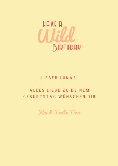Geburtstagskarte 'Have a Wild Birthday' 3