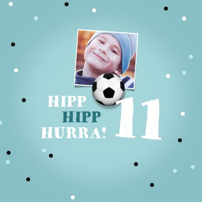 Geburtstagskarte Junge Fußball mit Foto 2