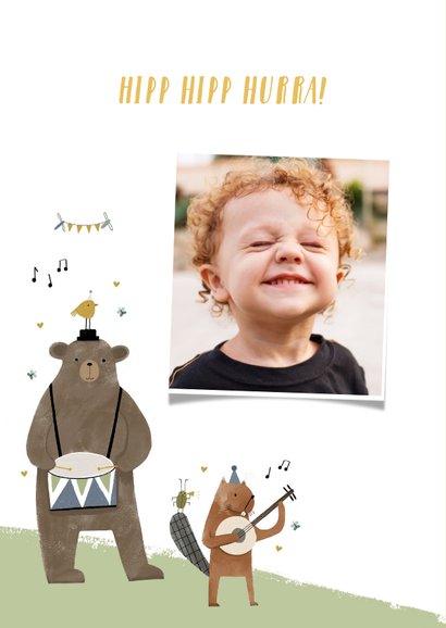 Geburtstagskarte Kind Tierorchester 2