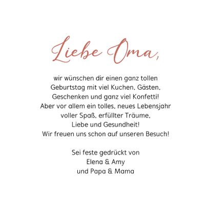 Geburtstagskarte Liebste Oma Fotocollage Send a Smile