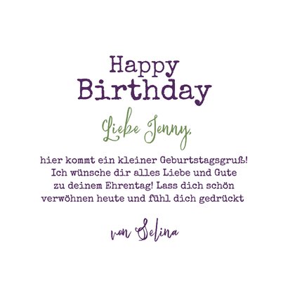 Geburtstagskarte lila Krokusblumen & Küsschen 3