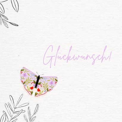 Geburtstagskarte lila Schmetterling 2